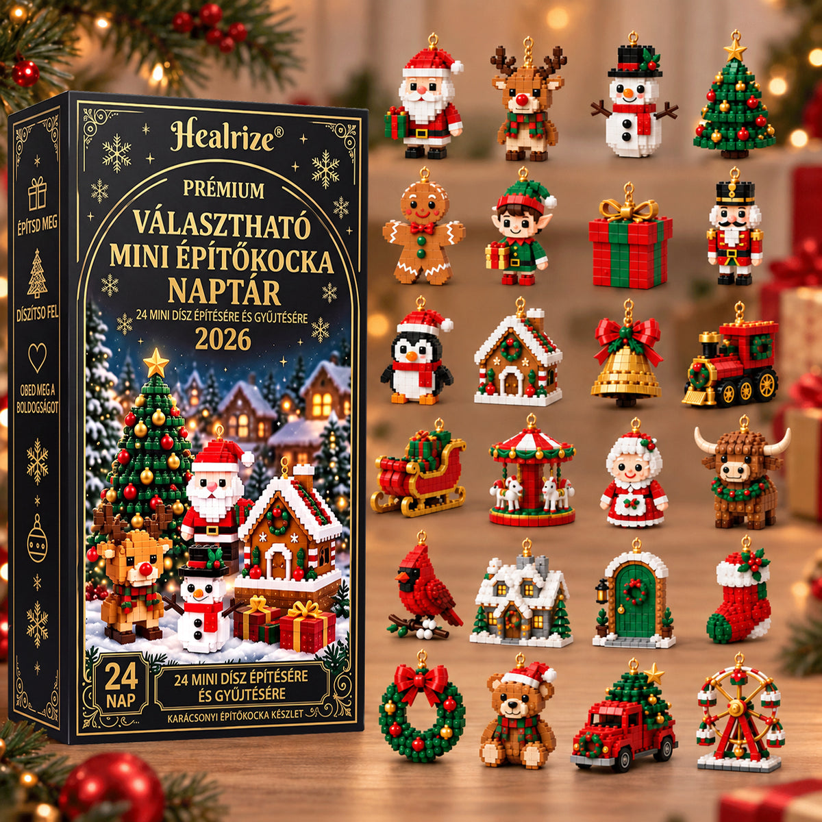 💎💎Adventní kalendář s 24 vánočními mini ozdobami z kostiček