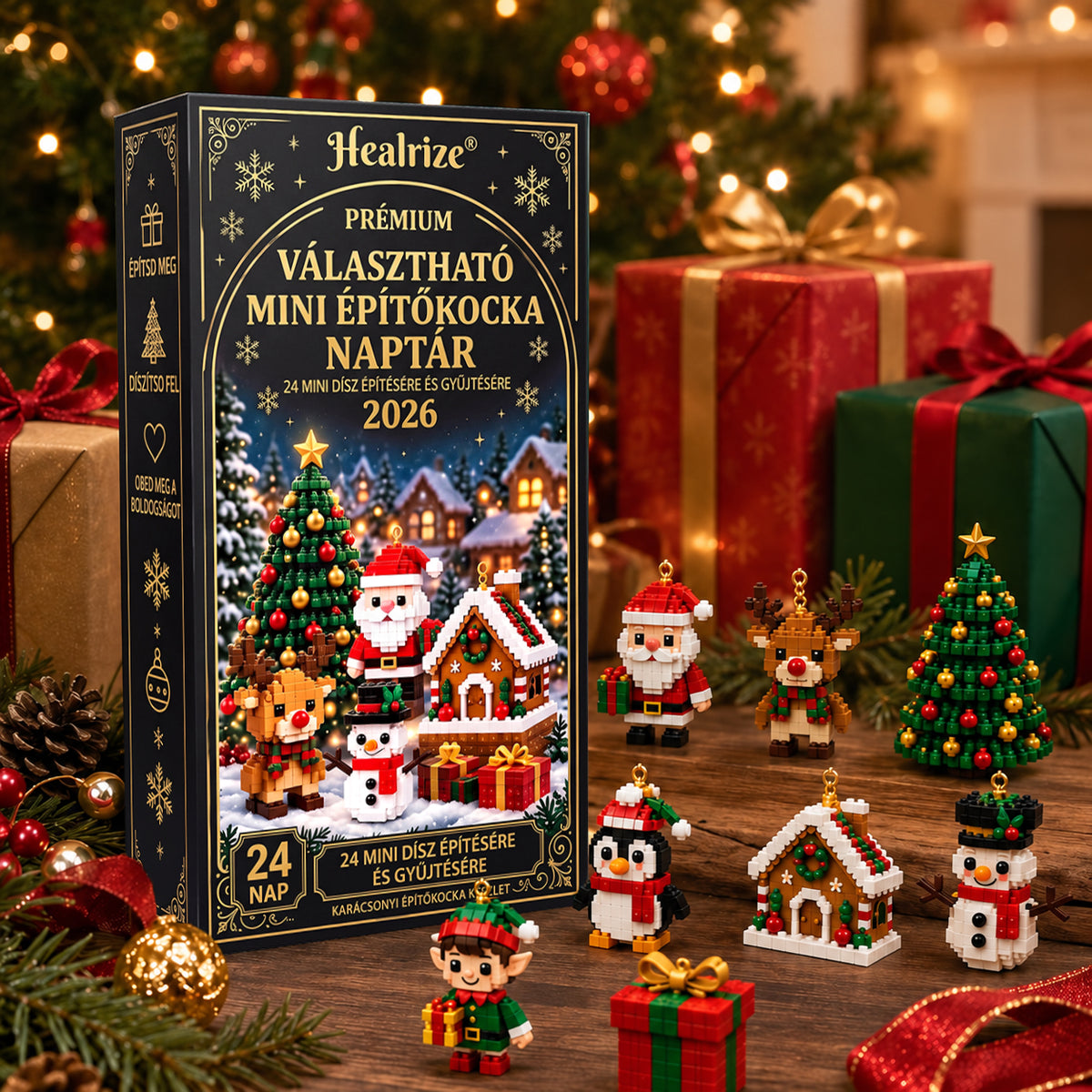 💎💎Adventní kalendář s 24 vánočními mini ozdobami z kostiček